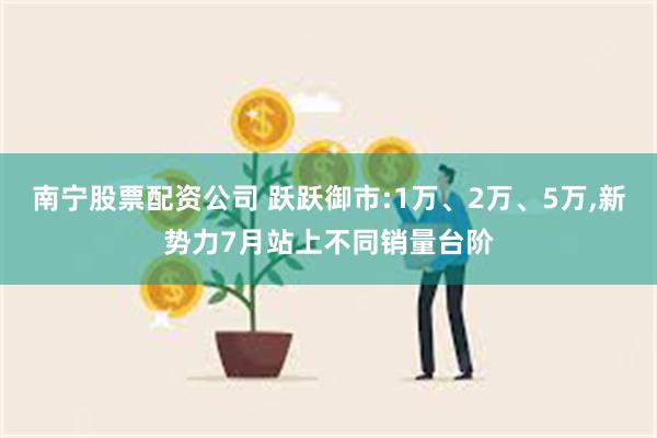 南宁股票配资公司 跃跃御市:1万、2万、5万,新势力7月站上不同销量台阶