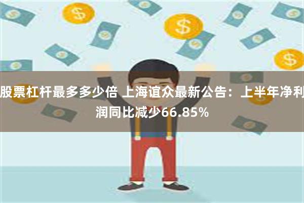 股票杠杆最多多少倍 上海谊众最新公告：上半年净利润同比减少66.85%