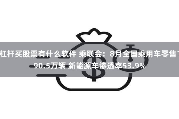 杠杆买股票有什么软件 乘联会：8月全国乘用车零售190.5万辆 新能源车渗透率53.9%